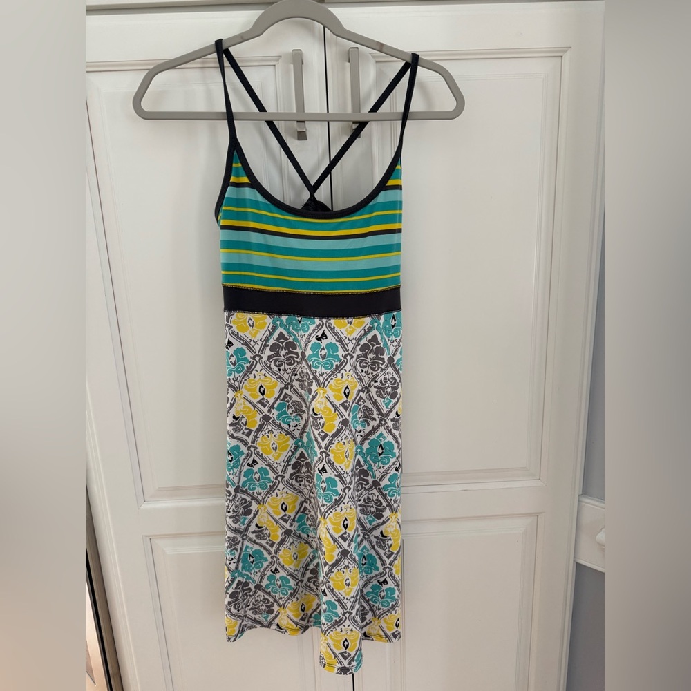 Lola Green and Yellow Striped Midi Dress